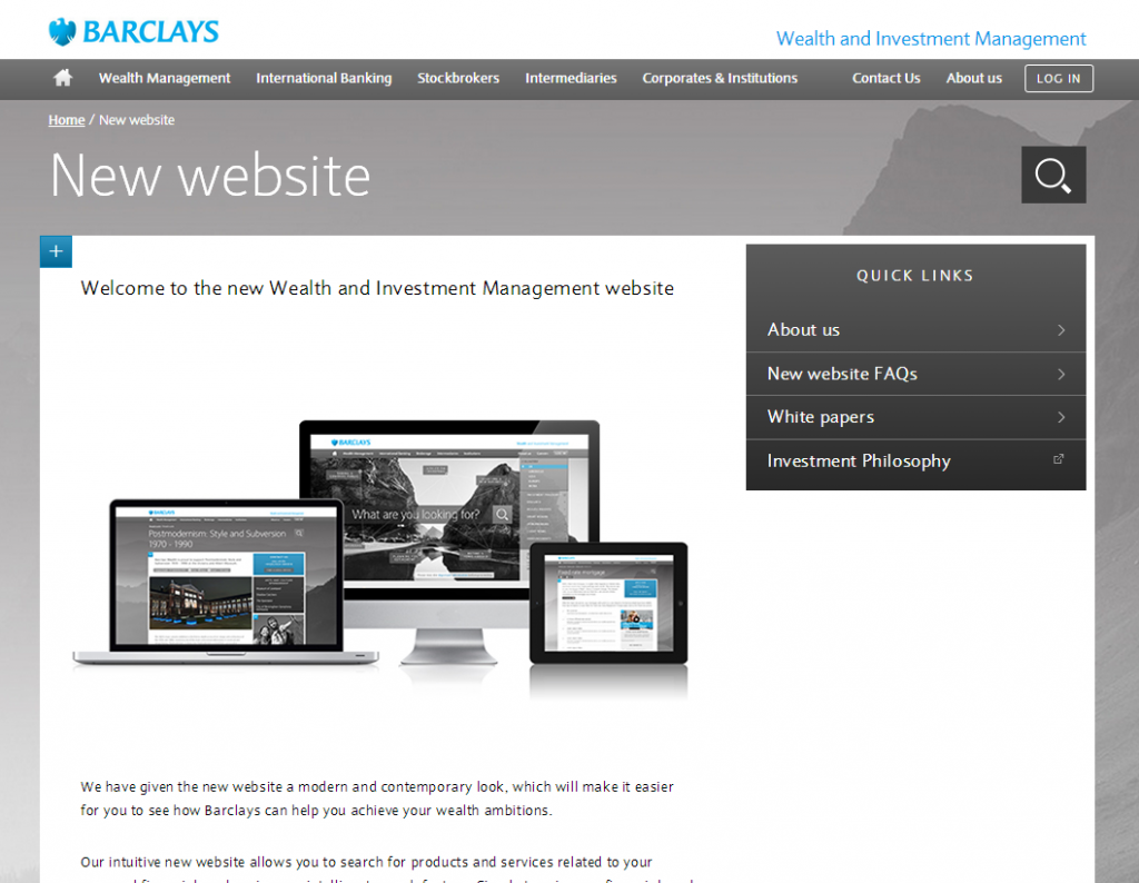 Barclays has a new responsive website