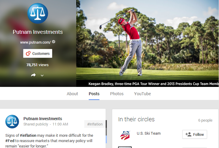 Putnam Investments uses Google+ to reach advisors and investors