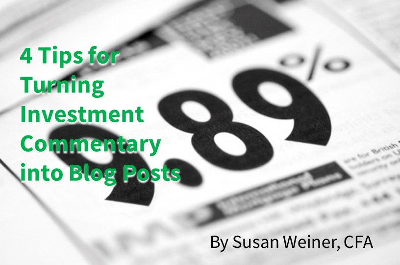 How to turn investment commentary into blog posts